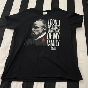“The Godfather” Black Graphic T-Shirt with Red Accent